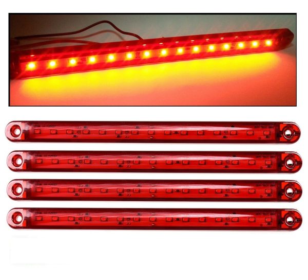 4x LED Side Marker 240mm Red