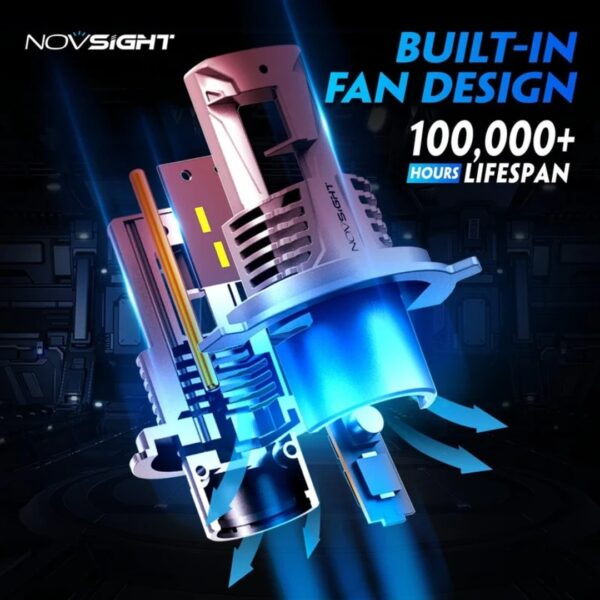 H4 Bulbs 90w Novsight N66 Series Lifespan 100000 hours