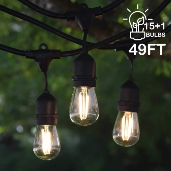 Outdoor String Lighting 15m 49ft in Length Connectable