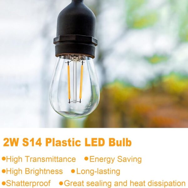 Outdoor String Lighting BULB Specifications 2 watt shatterproof