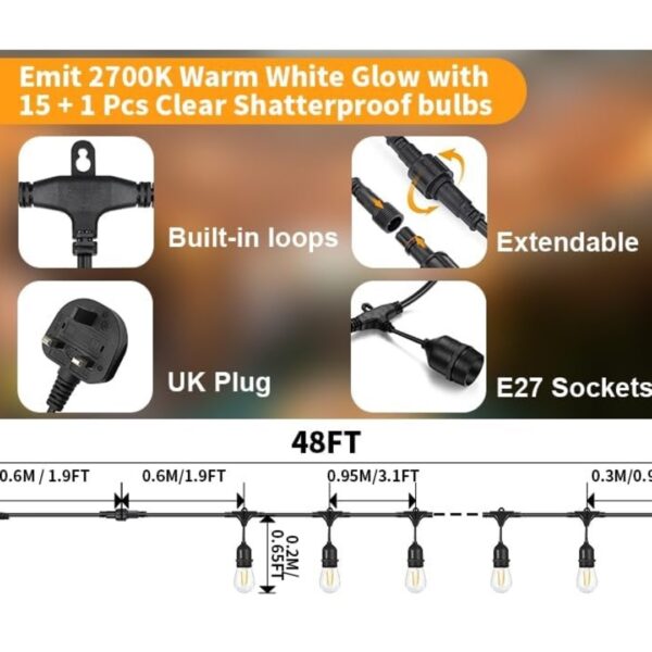 Outdoor String Lighting Extendable